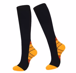 Tukisukat Vital, luokka 1, 15-21mmHg, MUSTA / ORANSSI