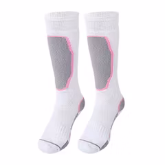 Sukat, lämpimät, NAISTEN KOKO, VALKOINEN/PINKKI