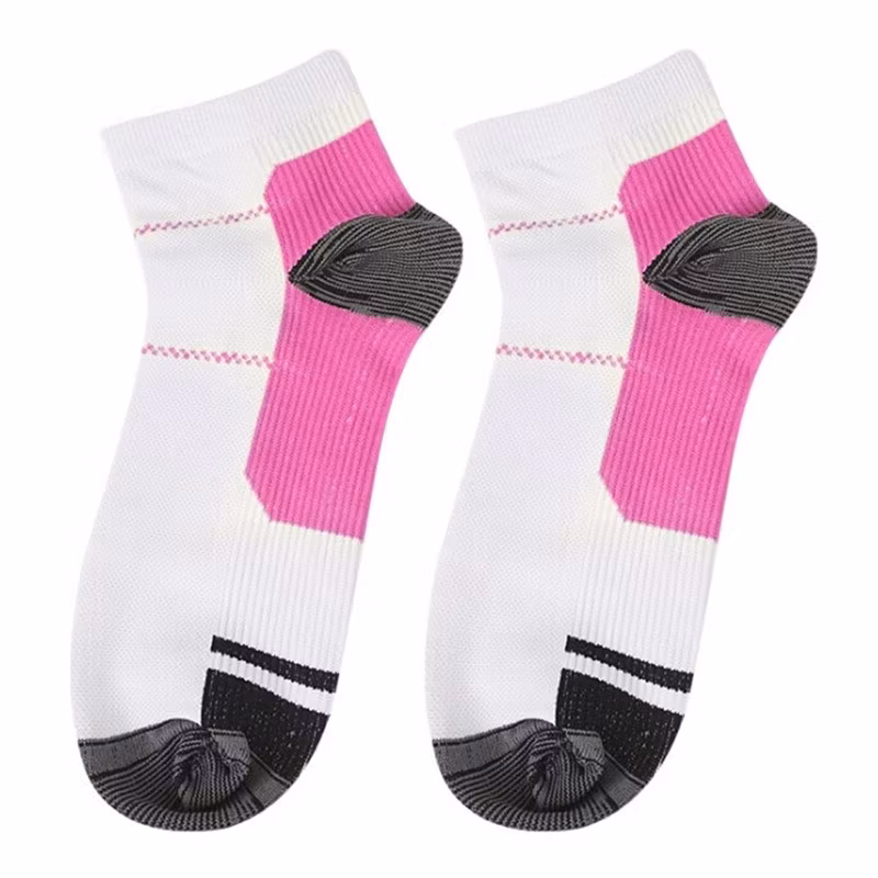Nilkkasukat, nilkka- ja nilkkatuki, kompressiosukat, VALKOINEN-PINKKI