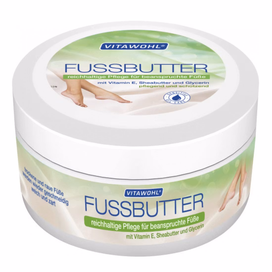 Vitawohl Foot Butter, jalkavoide, jossa on karitevoita, E-vitamiinia ja glyseriiniä 250ml