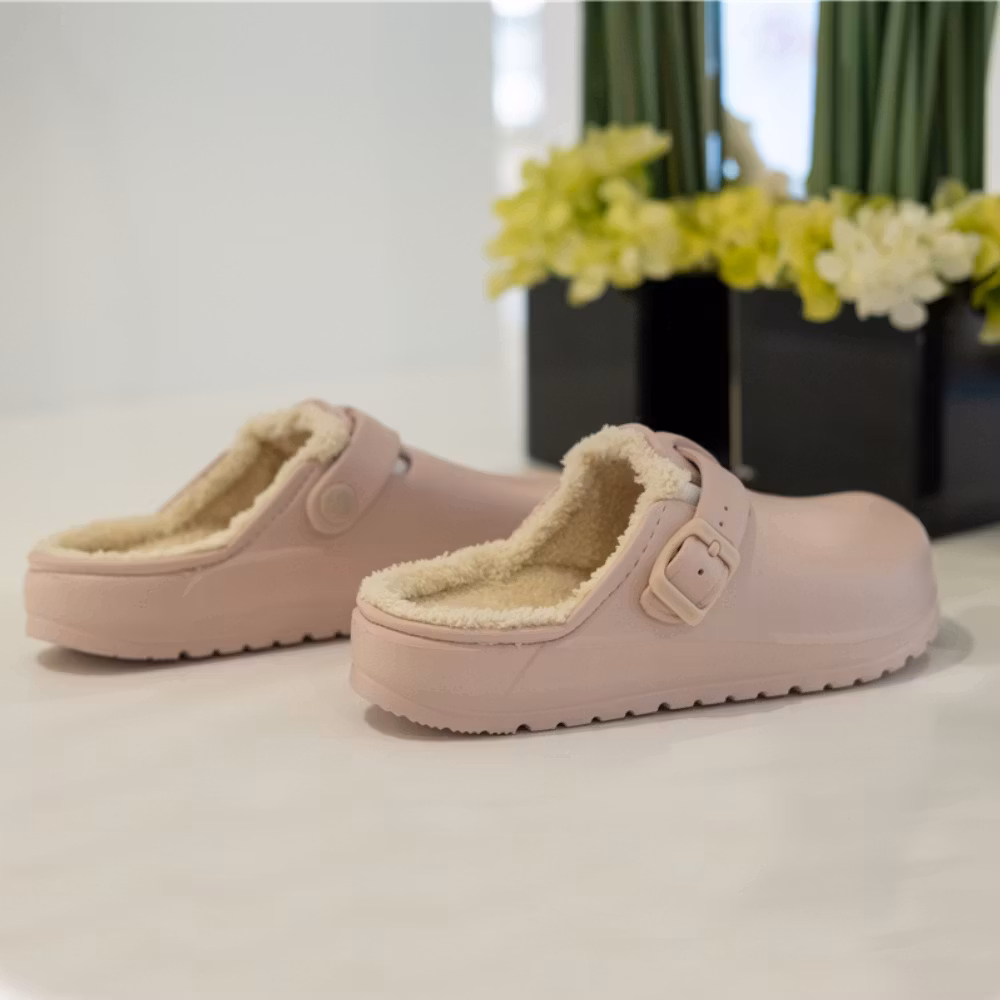 Premium vuoratut säädettävät pehmeät tossut PINKKI