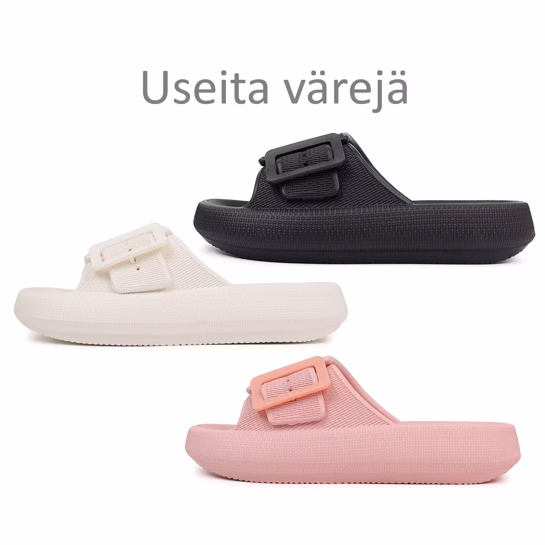 Premium säädettävät pehmeät tossut V2 yhdellä hihnalla VALKOINEN