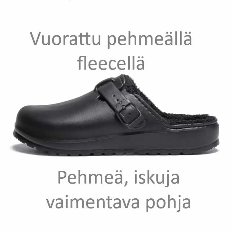 Premium vuoratut säädettävät pehmeät tossut MUSTA
