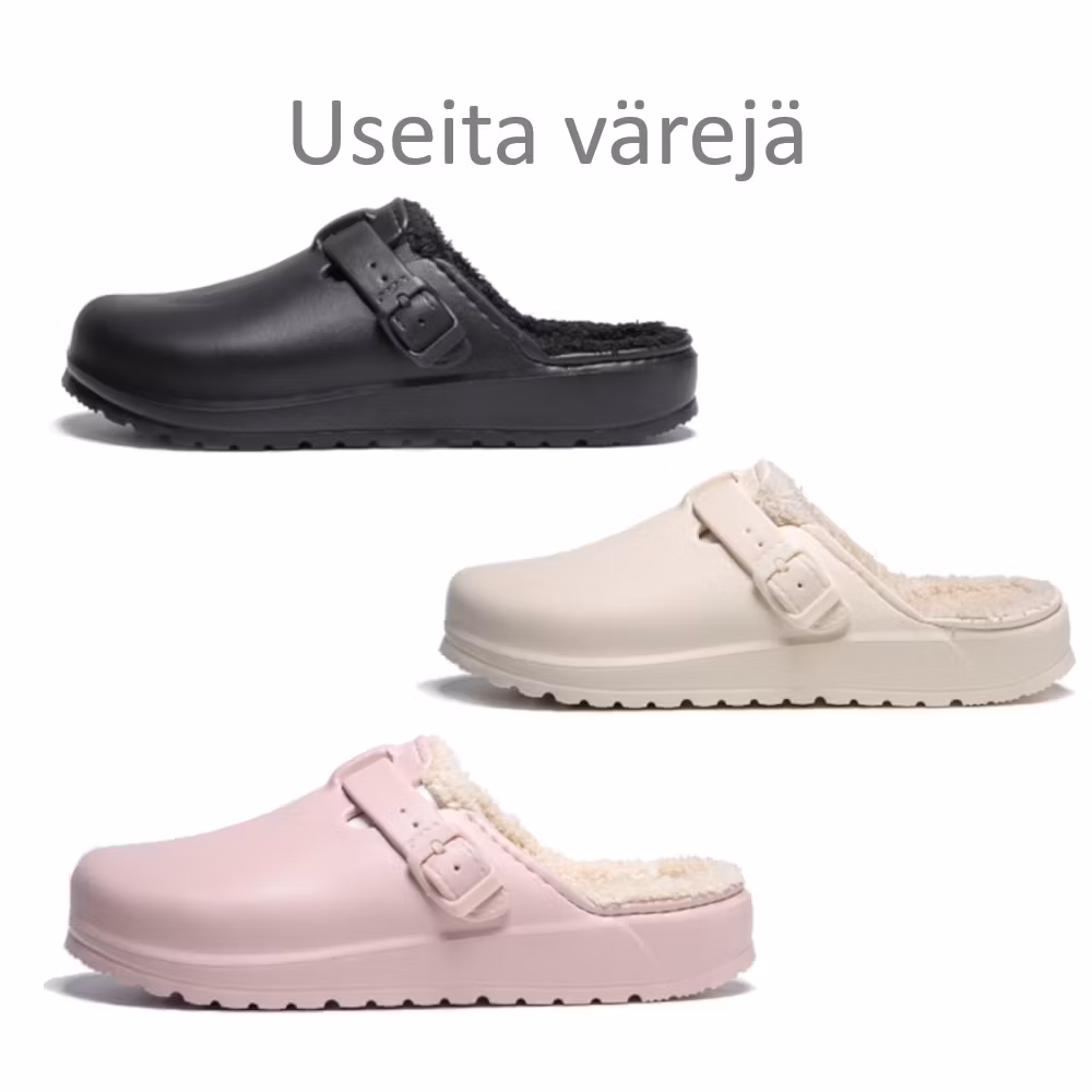 Premium vuoratut säädettävät pehmeät tossut VALKOINEN