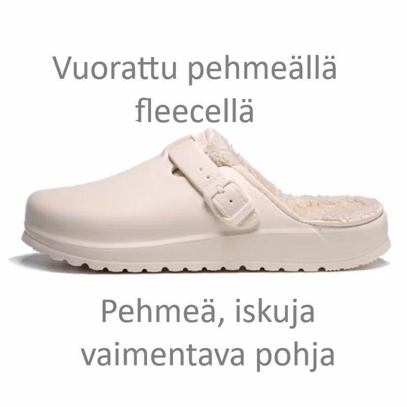 Premium vuoratut säädettävät pehmeät tossut VALKOINEN