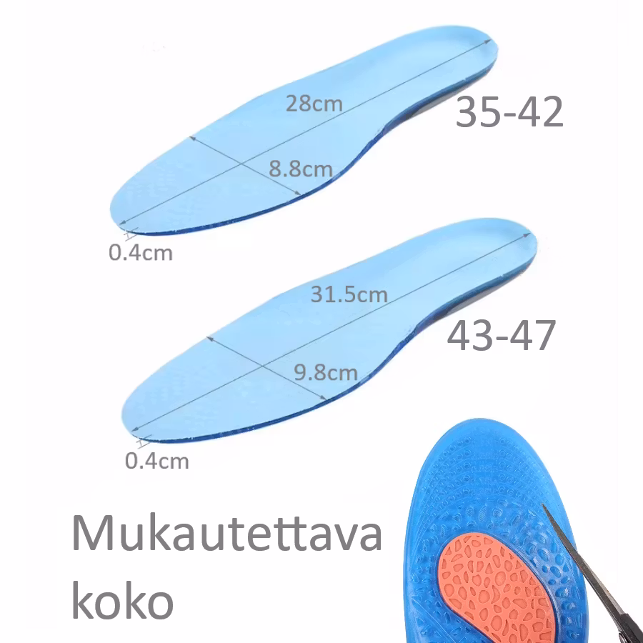 Pohjalliset Aktiivinen, iskuja vaimentava geeli