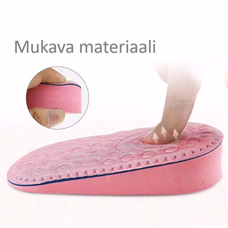 Kantapään pohjalliset lisäpituutta varten pinkki