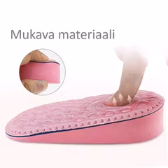 Kantapään pohjalliset lisäpituutta varten pinkki