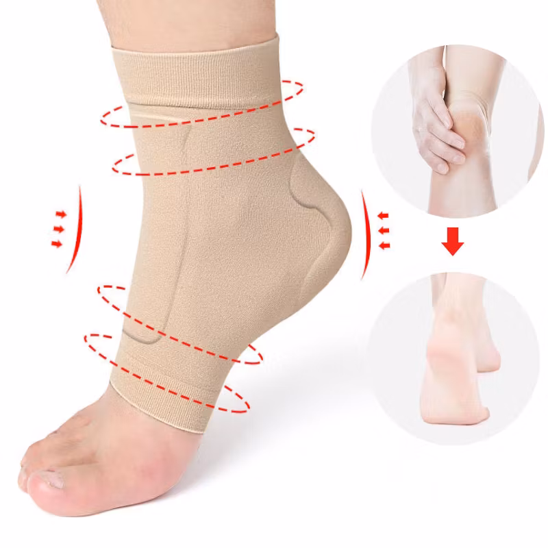 Pehmeät sukat, geelisuojaus kantapäässä ja jalkaterän yläosassa, BEIGE