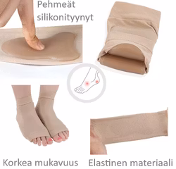 Pehmeät sukat, geelisuojaus kantapäässä ja jalkaterän yläosassa, BEIGE