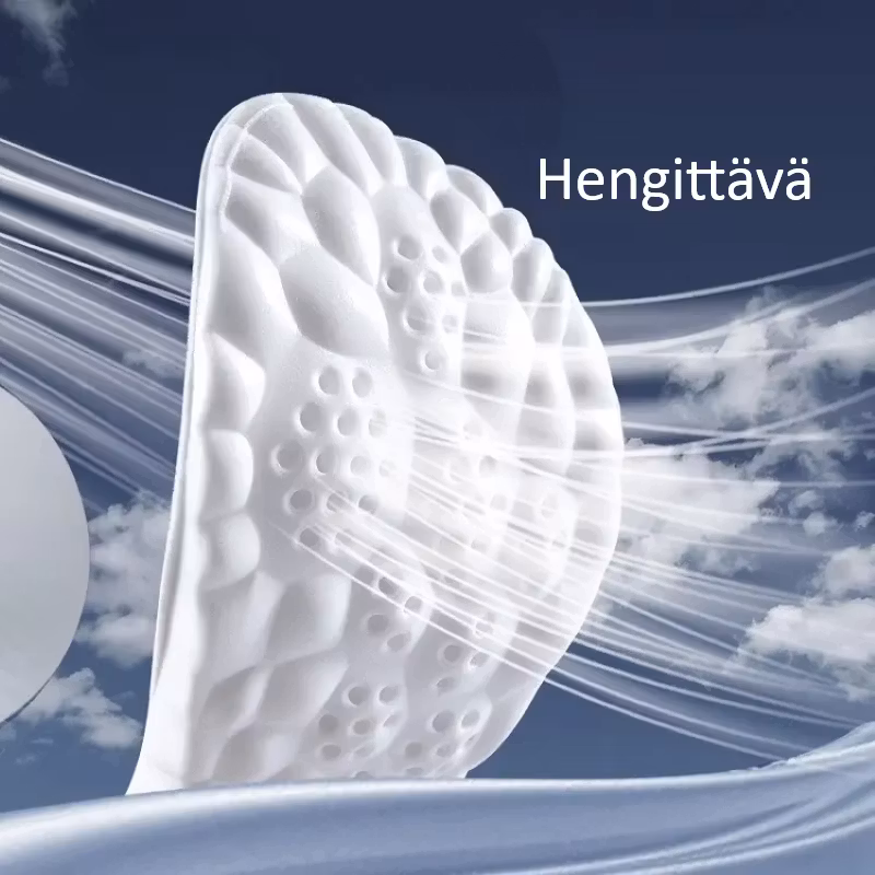 Puolipohjalliset muistivaahto, iskunvaimennus, hengittävä