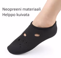 Neopreeniset uimakengät, joissa on tuuletusreiät, MUSTAA