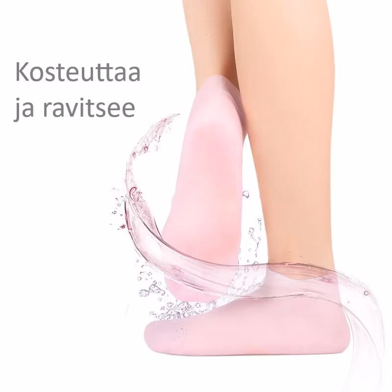 Pehmentävät, kosteuttavat, hoitavat geelisukat, PINKKI