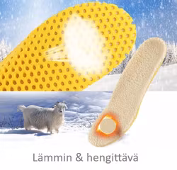 Kengänpohjalliset, lämpimät, iskuja vaimentavat, synteettinen villaa