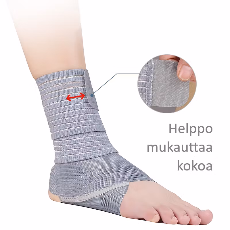 Nilkkasuoja hihnalla, elastinen HARMAA