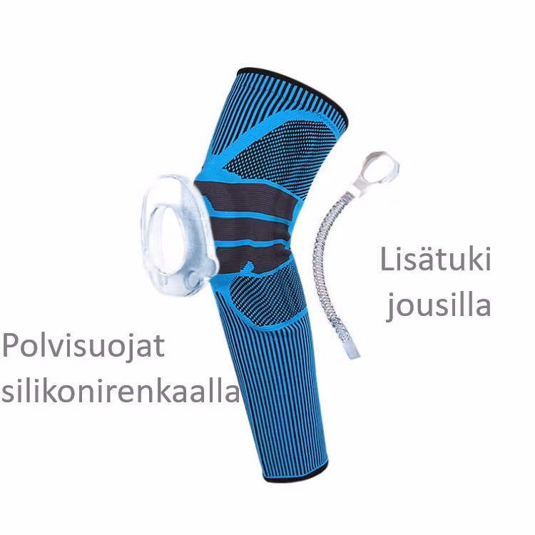 Polvisuoja jousella, pitkä SININEN / MUSTA