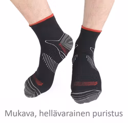 Nilkkasukat, nilkan ja nilkan tuki, kompressiosukat, MUSTA / PUNAINEN