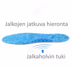 Pohjalliset, erittäin joustava, iskunvaimennus, hieronta, jalkaholvin tuki, geeliä