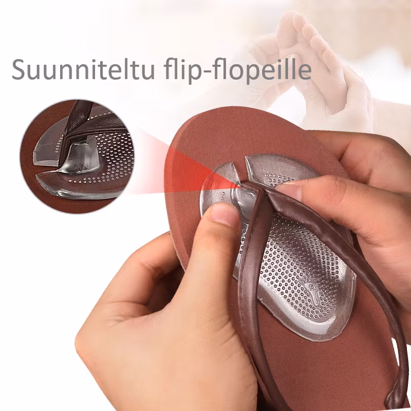 Päkiäpohjalliset, flip-floppi itseliimautuva silikoni 2kpl