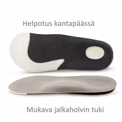 Puolipohjalliset muistivaahto, jalkaholvituki, kantapään kannattelu