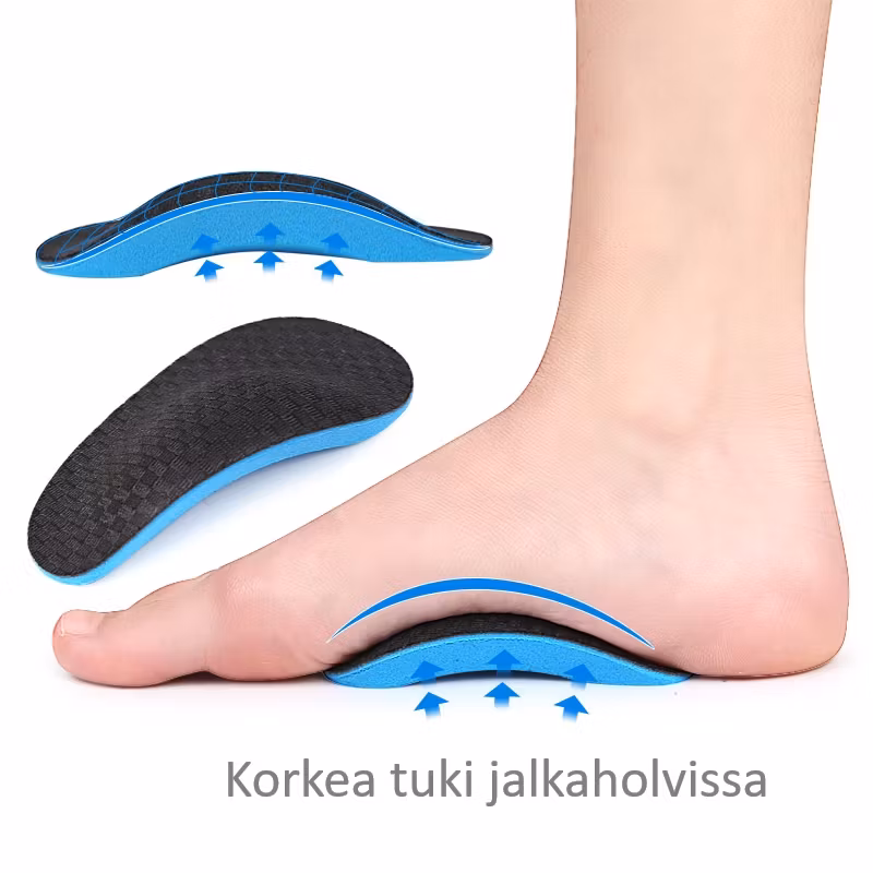 Pohjalliset, pehmeä eva-vaahto, korkea kaarituki 2kpl