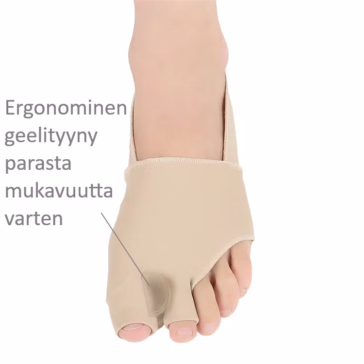 Vaivaisenluu korjaava isovarpaan tuki & varpaiden erotin, pehmeä tekstiili 2kpl