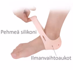 Kantapään suojaus silikonimuotti, tuuletusaukot PINKKI 1pari