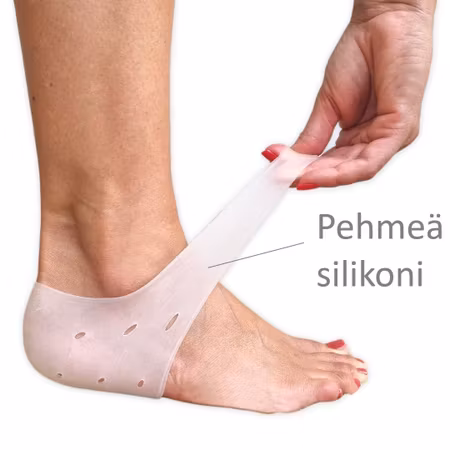Kantapäänsuoja pehmeä silikoni, jossa on pienet tuuletusreiät 1 pari