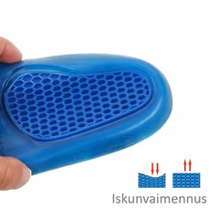 Pohjalliset 3/4, iskunvaimennus, suojaa kantapään kannoilta, jalkaholvin tuki, geeli