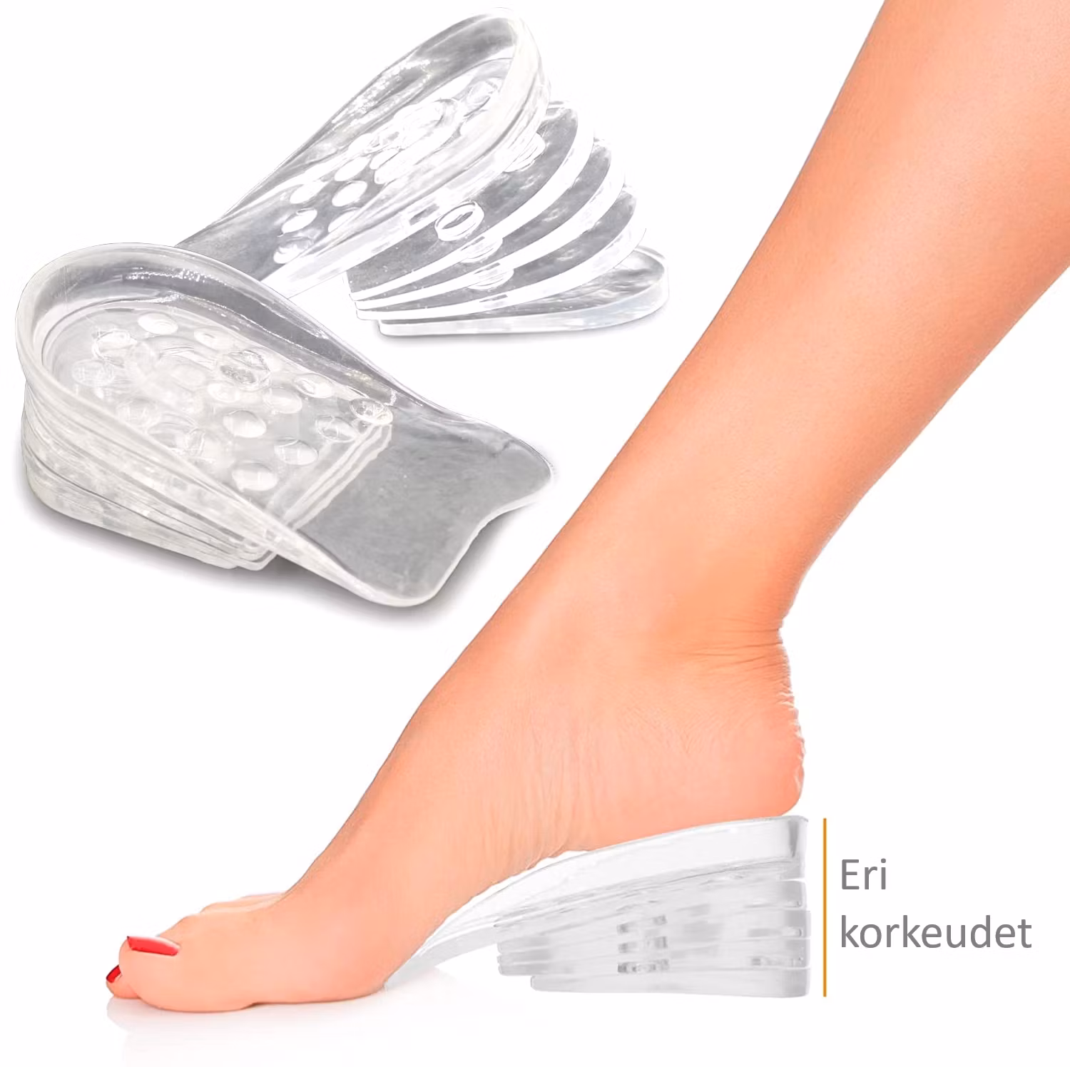 Kantapään pohjalliset lisäpituutta varten max. 3cm 5 stägiä, 1pari