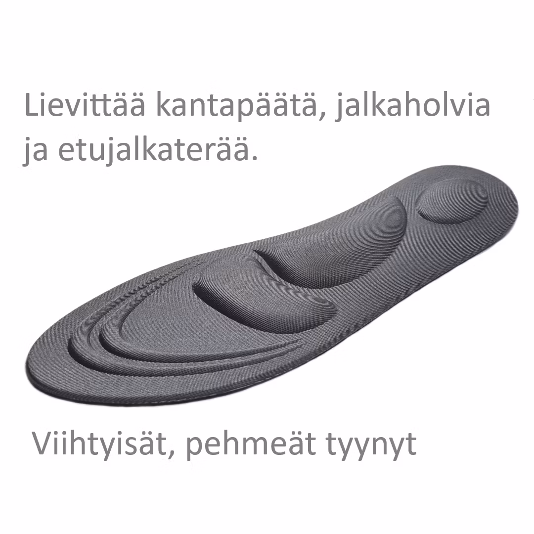 Pohjalliset, iskunvaimennus kantapäässä ja etujalkaterässä, kaarituki, HARMAA