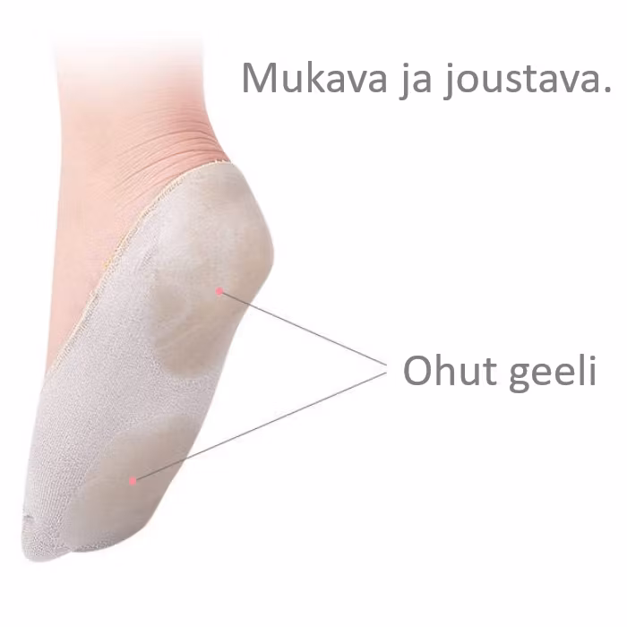 Matalat sukat, geeli kantapäässä ja etujalassa BEIGE