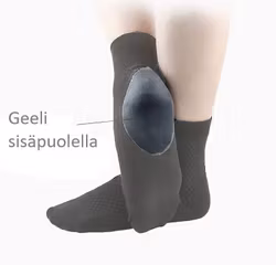 Bambusukat, geeli kantapäässä, täyssukat