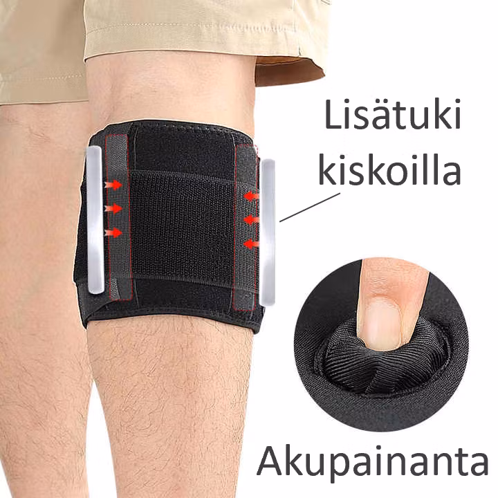Polvituki, vasikkatuki, kompressio, akupainanta hermokipuun