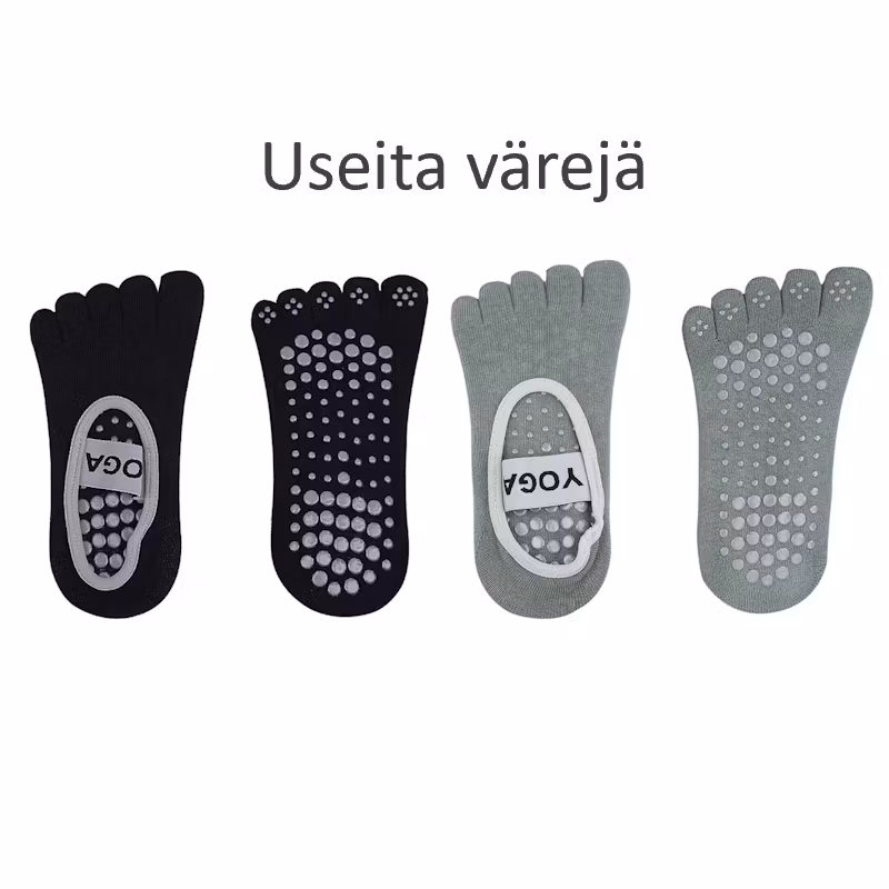 Liukastumista estävät varvassukat YOGA, MUSTA