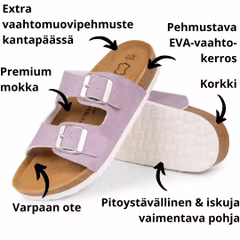 Biosandaalit nainen jalkarikas korkkipohja, LILA