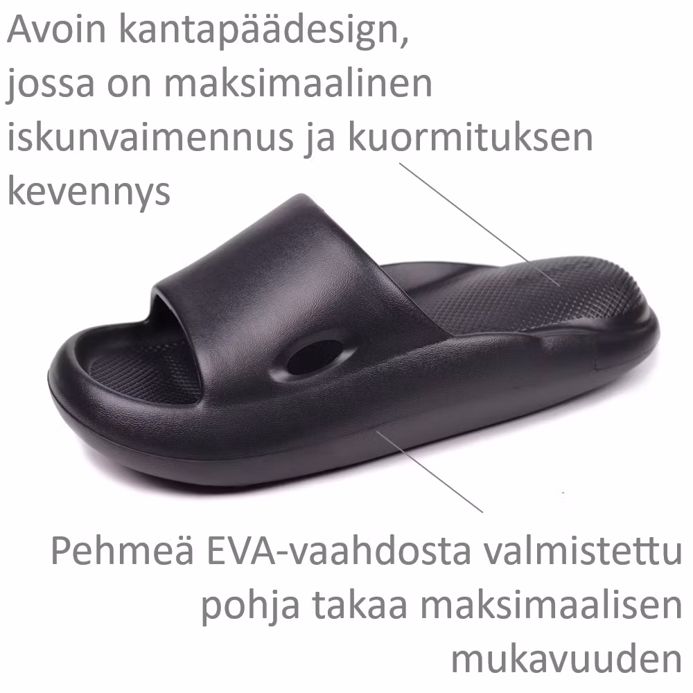 Bounce tohvelit MUSTA, joustavat ja kuormitusta keventävät