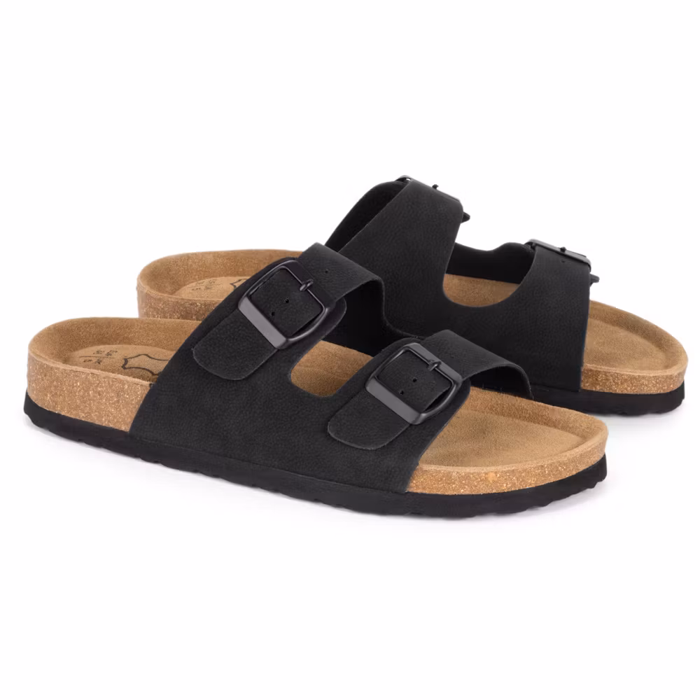 Biosandaalit nainen jalkarikas korkkipohja, MUSTA