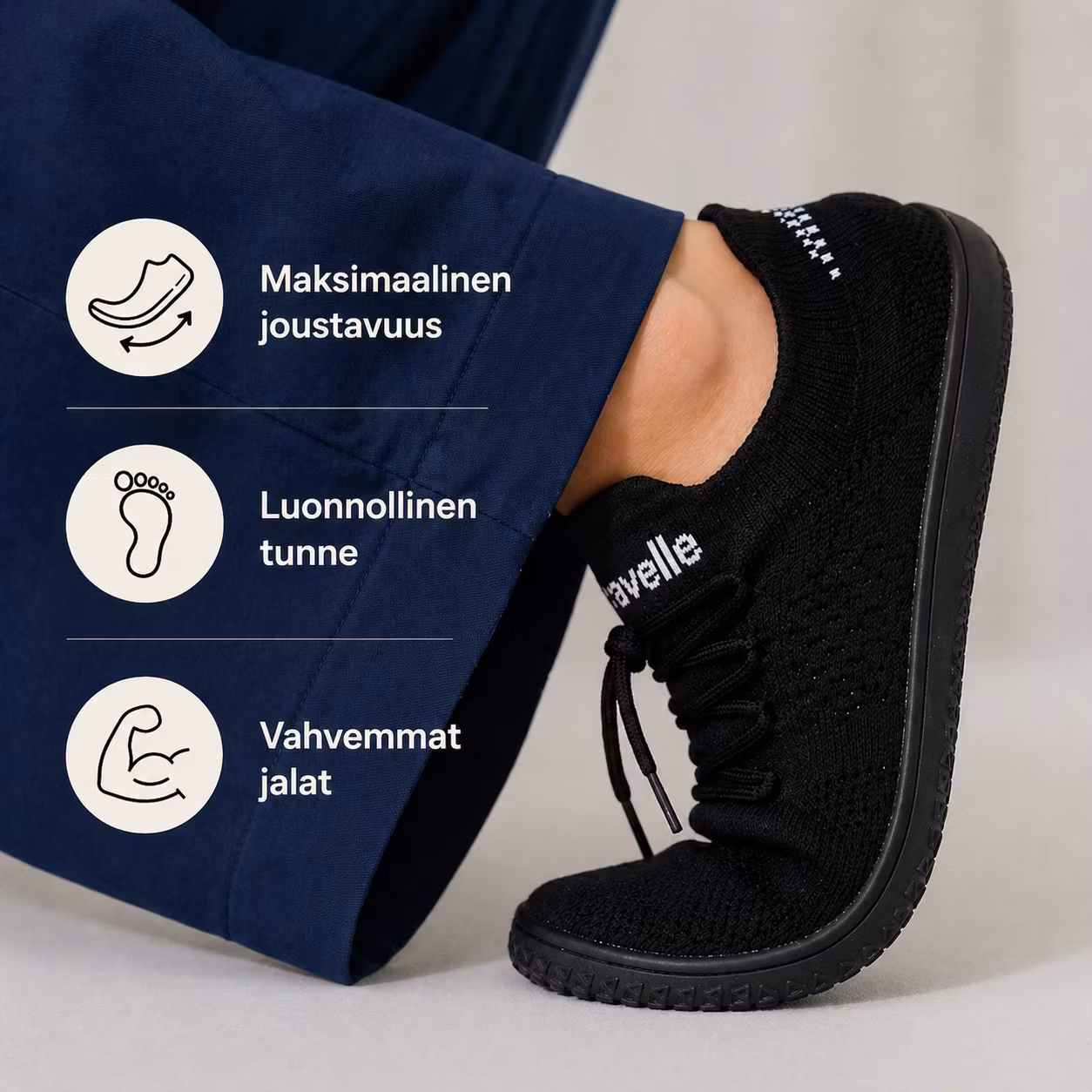 Paljasjalkakengät Ventra MUSTA unisex