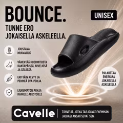 Bounce tohvelit MUSTA, joustavat ja kuormitusta keventävät