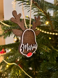 Julgransdekoration med namn - Ren