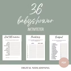 Digital produkt - 36 babyshower aktiviteter