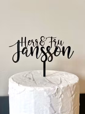 Caketopper - Bröllop Herr & Fru med efternamn