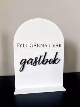 Skylt - Gästbok