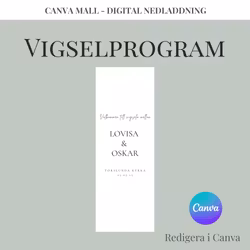 Bröllop - Vigselprogram Stående (Canva Mall)
