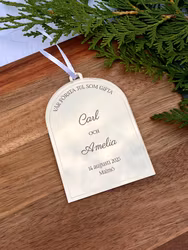 Julgransdekoration - Vår första jul som gifta (gravyr)