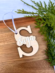 Julgransdekoration - Bokstav med namn