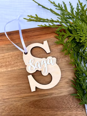 Julgransdekoration - Bokstav med namn