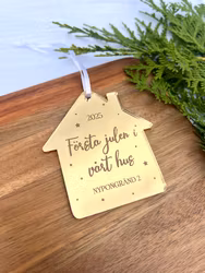 Julgransdekoration - Första julen i vårt hus (gravyr)