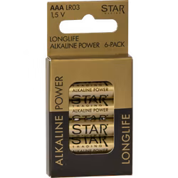 Batteri 6-pack AAA 1,5V Power Alkaline